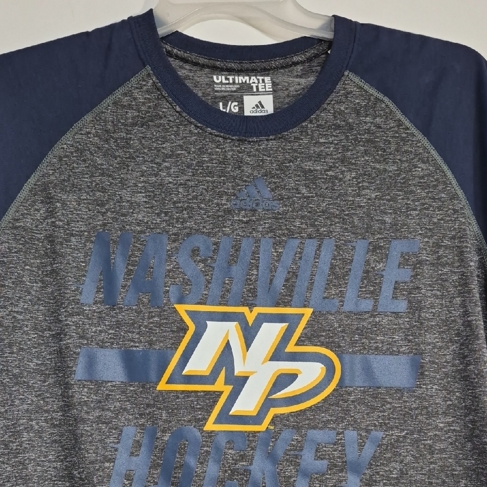 NP Nashville Predators Hockey Adidas Ultimate Tee Tshirt Large Short Sleeve
